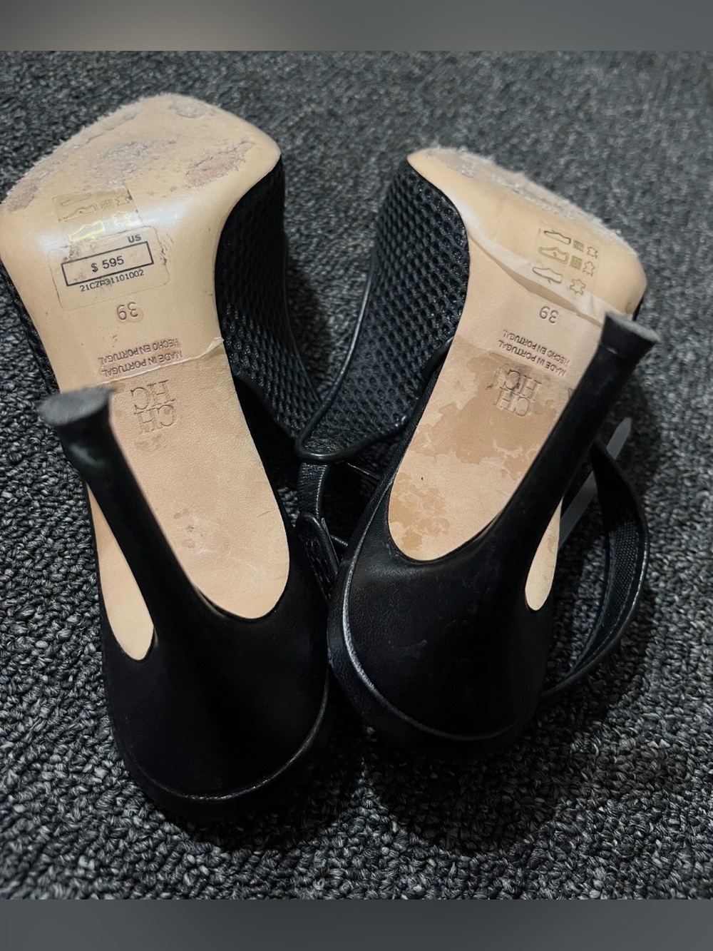 $595 CH Carolina Herrera Insignia Mesh Slingback Pumps Size 39 US 8.5 - Picture 6 of 13